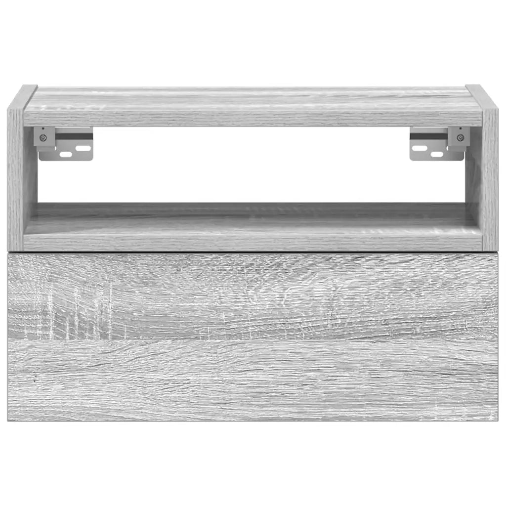 Comodino a Muro Grigio Sonoma 45x26x28,5 cm 858606