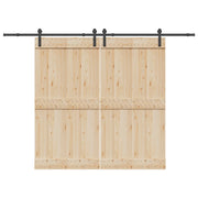Kit di Binari per Porte Scorrevoli 305 cm Acciaio Nero