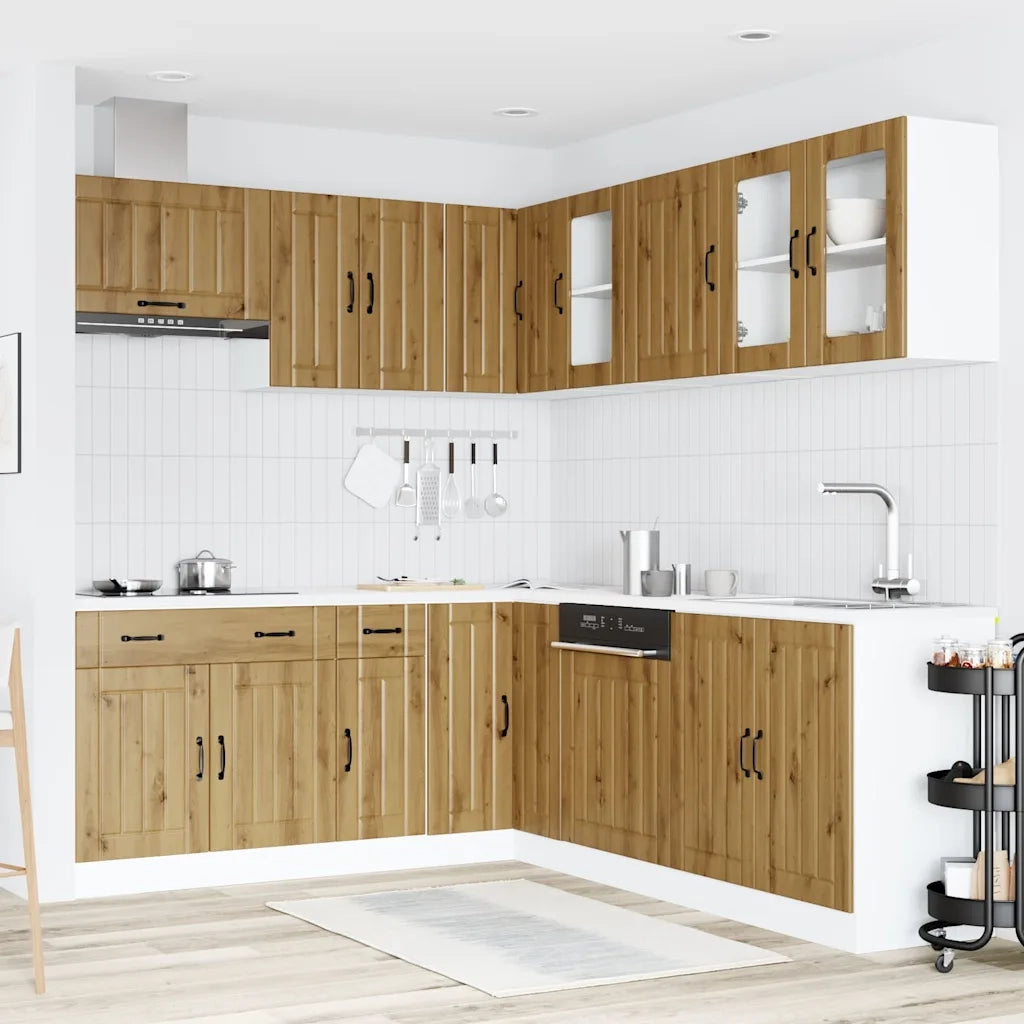 vidaXL Set Mobili da Cucina 11 pz Lucca Rovere Artigianale Truciolato
