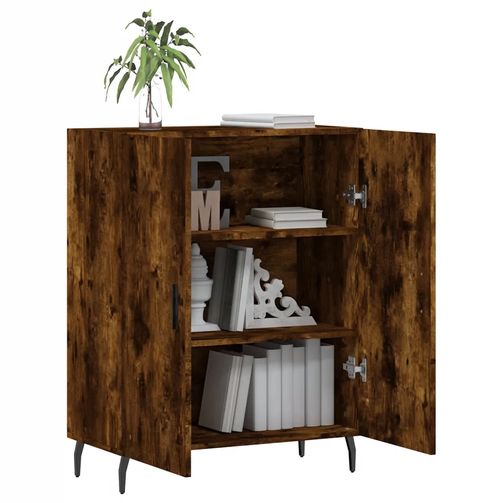 Credenza Rovere Fumo 69,5x34x90 cm in Legno Multistrato 827745