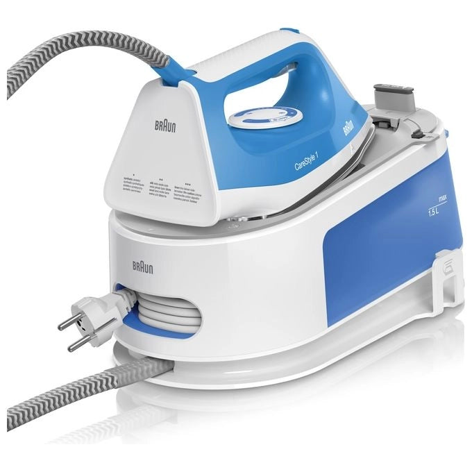 Braun CareStyle 1 Is 1012 Bl Ferro da Stiro con Caldaia 2400W 15 Litri Ceramica Blu-Bianco