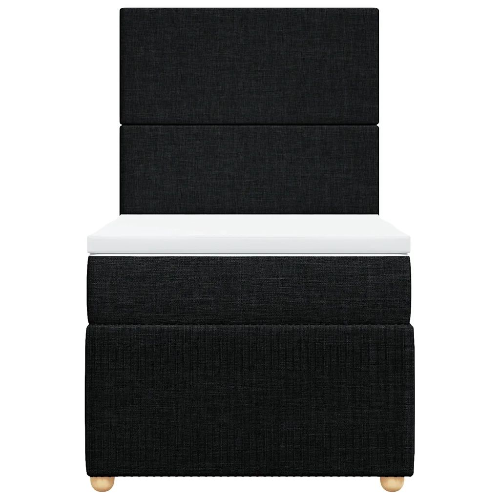 Giroletto a Molle con Materasso Nero 90x200 cm in Tessuto