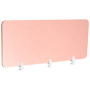 Divisorio da scrivania in PET con rivestimento in tessuto 180 x 50 cm rosa chiaro Schermo acustico Morsetti di montaggio modulari Casa Ufficio