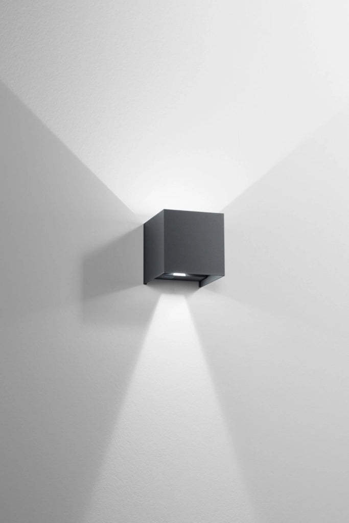 APPLIQUE BIEMISSIONE LED ALFA ANTRACITE 10W 1200LM CCT 3000K / 4000K IP54 10X10X10CM