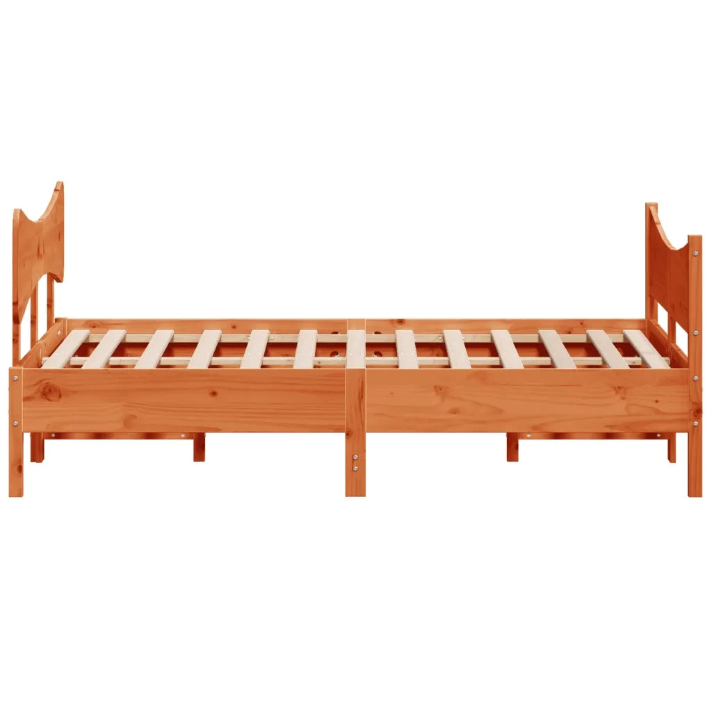 Letto senza Materasso Marrone Cera 140x190 cm in Legno di Pino 3216395