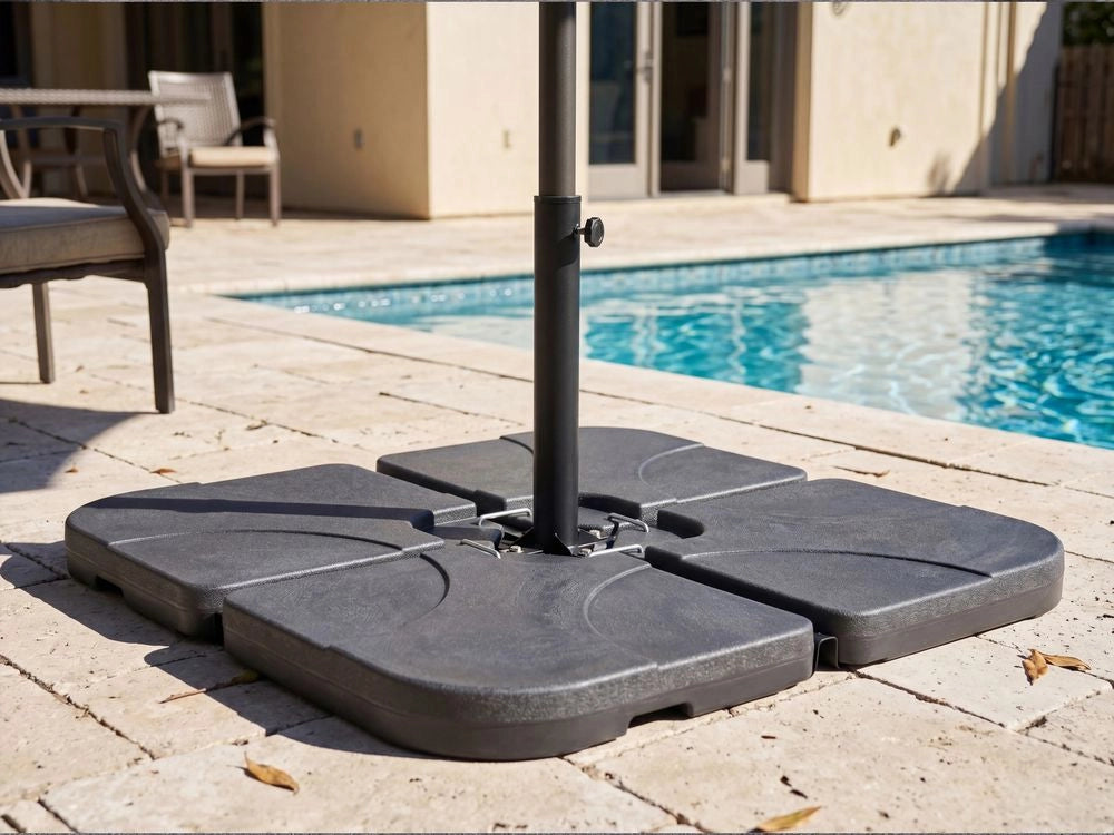Base per ombrellone in materiale sintetico Nero quadrato 104 x 104 cm