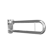Maniglione barra cm 80 con porta rotolo e piastra lunga inox bianco