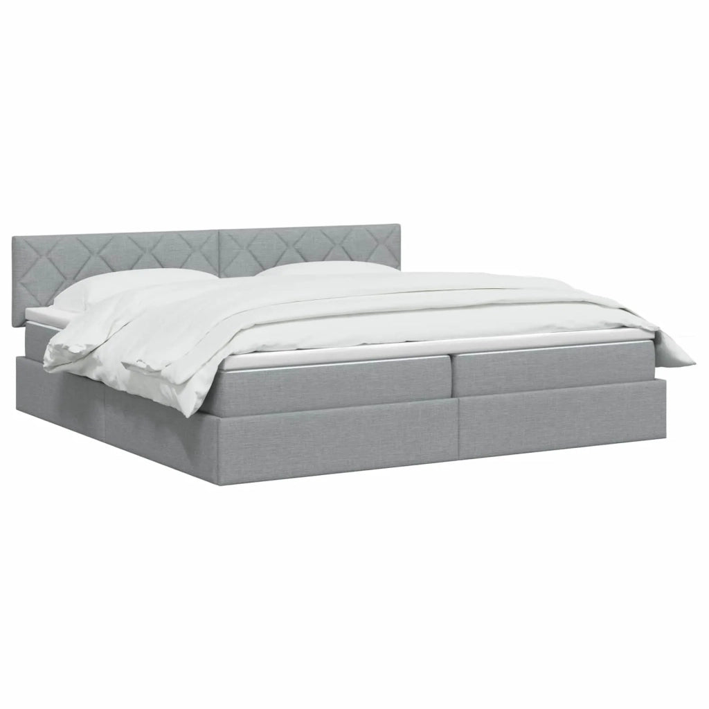 Letto con contenitore e materasso Grigio Chiaro 200 x 200 cm 3458706