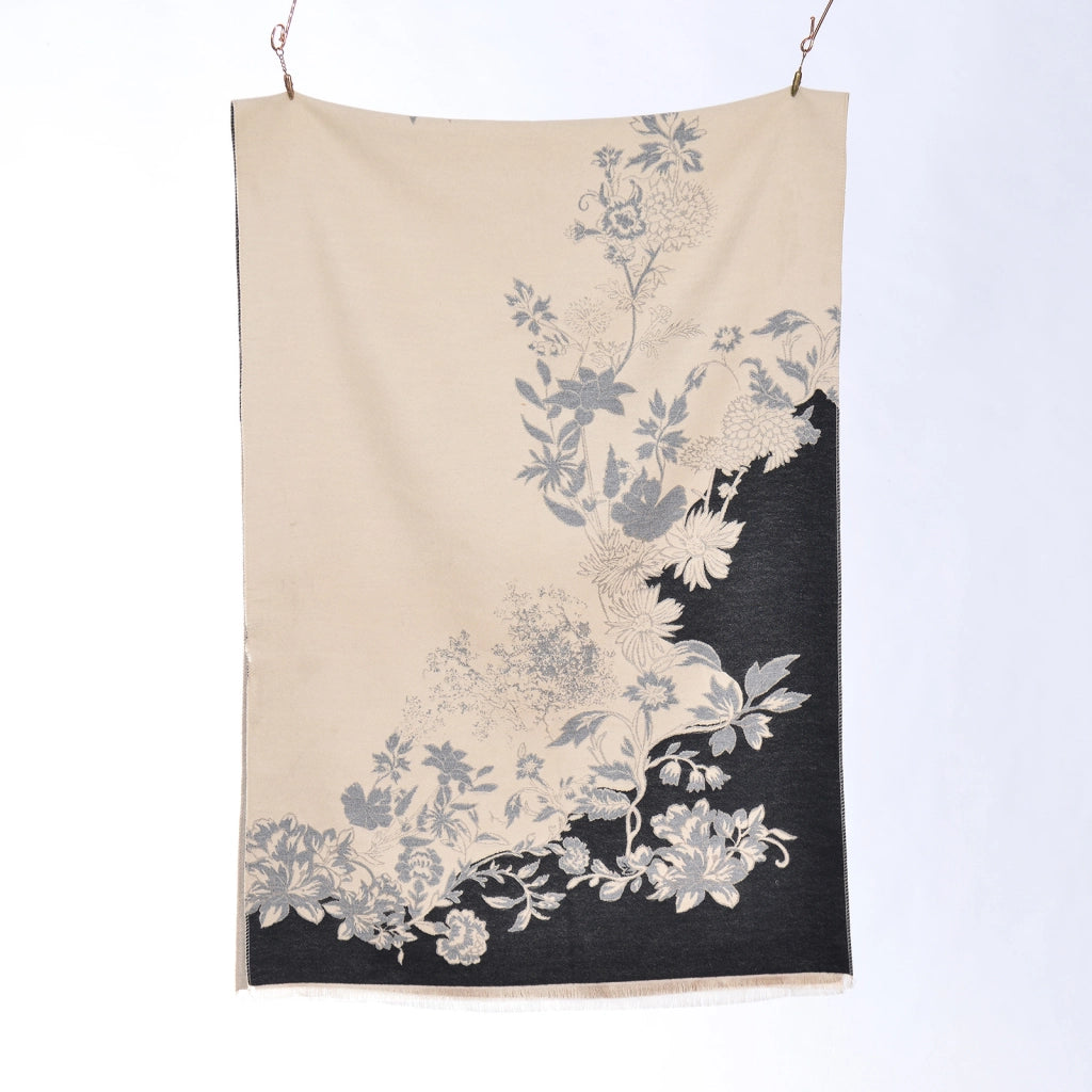 Nuovo scialle con orlo diviso, sciarpa/mantella in cashmere caldo jacquard a doppio lato, spessa