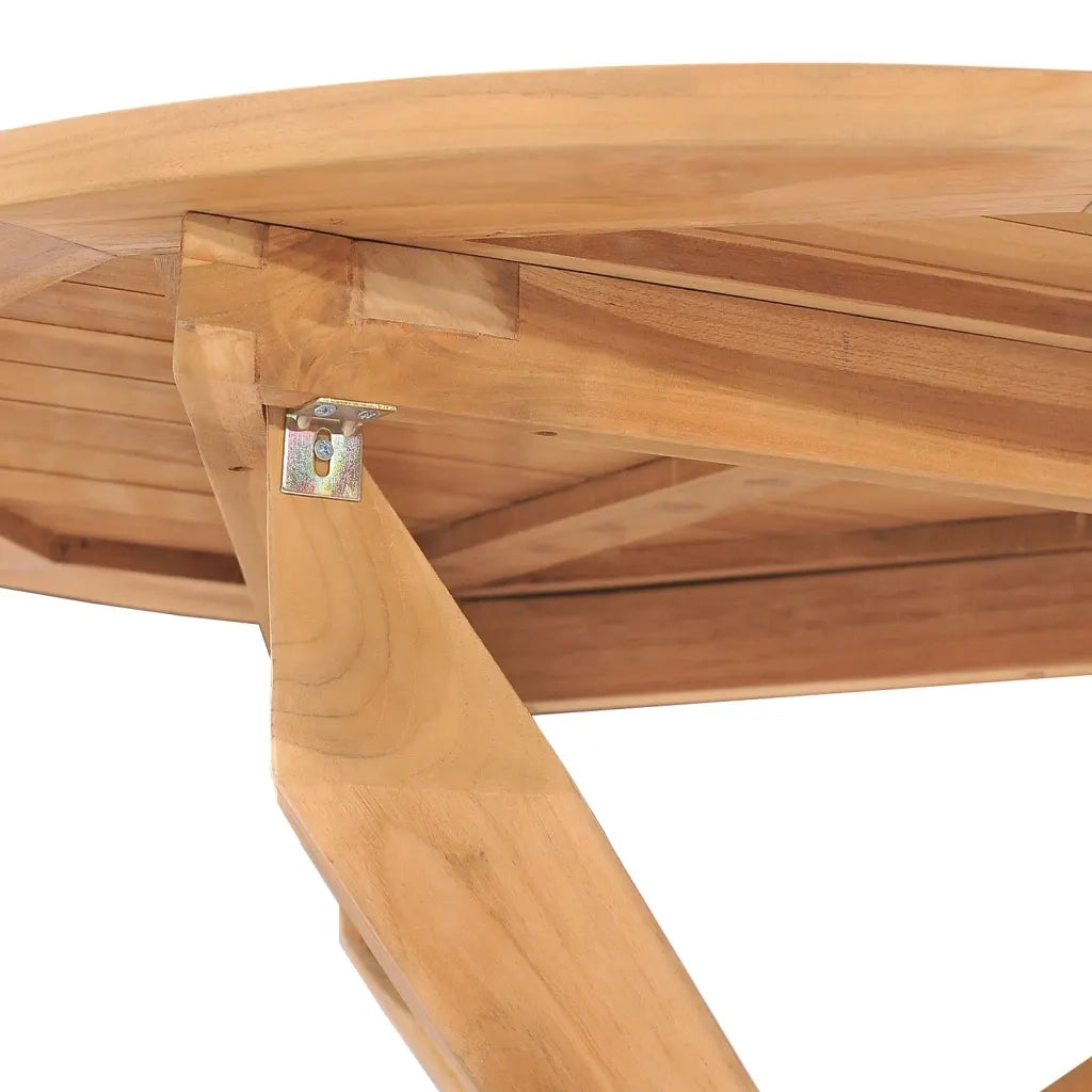 Tavolo da Pranzo da Giardino Ã˜90x75cm in Legno Massello di Teak cod mxl 34109