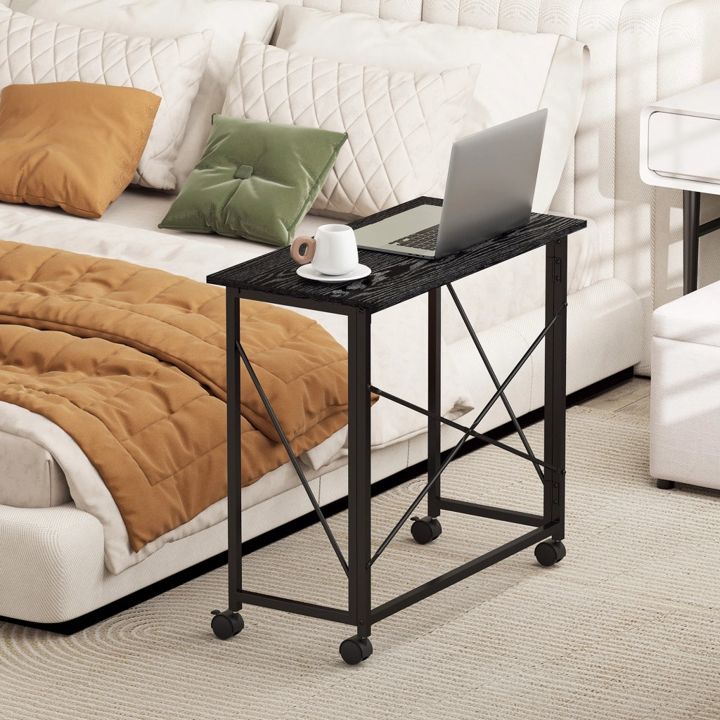 Scrivania pieghevole con ruote ¨C zephmum ¨C 80x40x75 cm nero