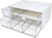 Organizzatore per ufficio con 5 ripiani - 2 piani - ripiegabile - per attrezzature ufficio - archiviazione domestica.