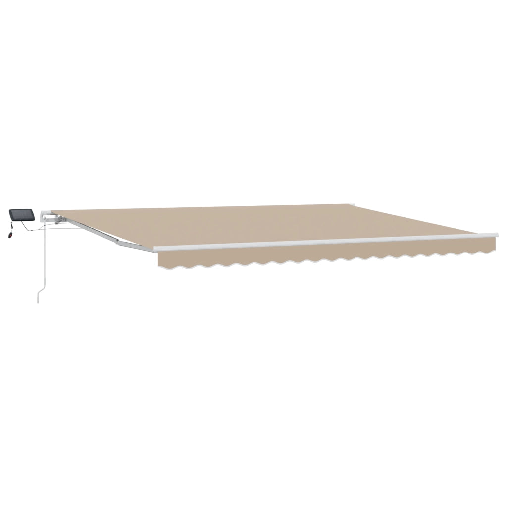 Tenda Manuale Retrattile con LED Beige 450x350 cm
