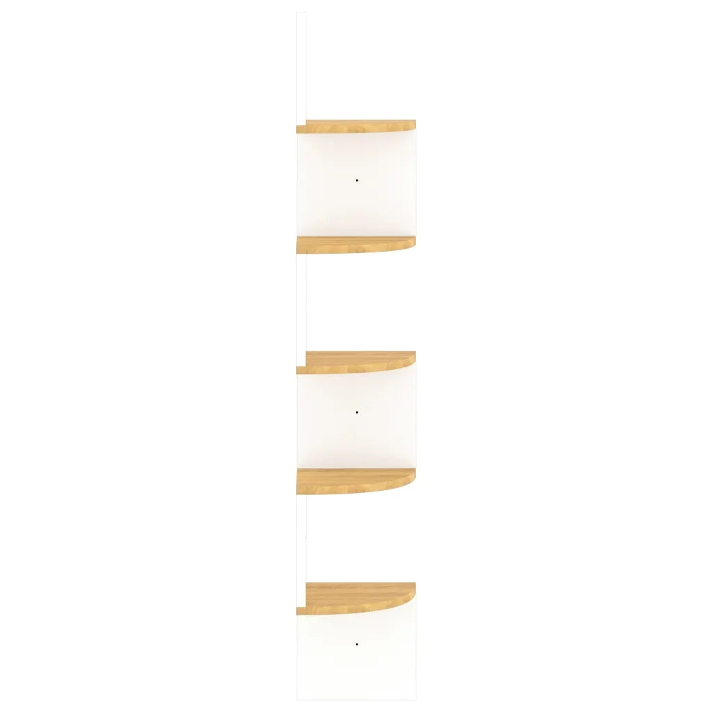 Scaffale Angolo Muro Bianco Rovere Sonoma 19x19x123 Multistrato 326836