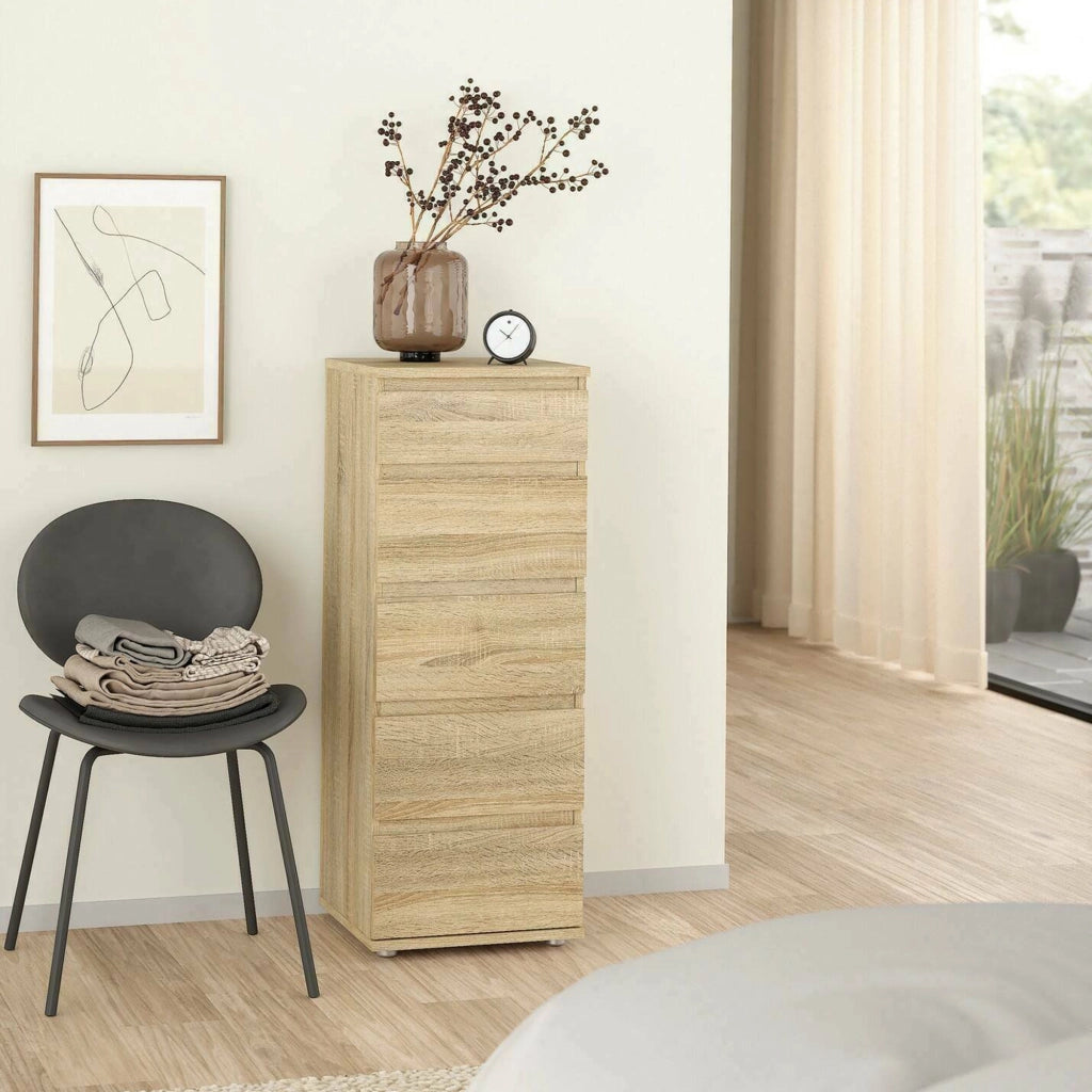 Cassettiera Abelarda, Settimino multiuso, Comò camera da letto, Mobile con cassetti, 40x40 h107 cm, Quercia