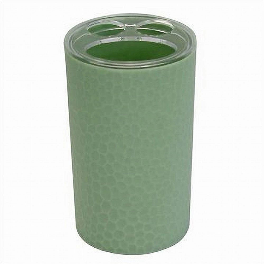 Trade Shop - Porta Spazzolini Bicchiere Accessorio Bagno Verde A 3 Fori Portaspazzolini 79786 -