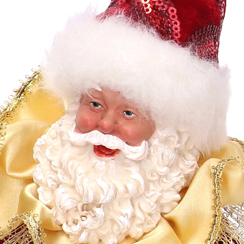 Addobbo Babbo Natale tessuto bordeaux eoro cm ø11h25