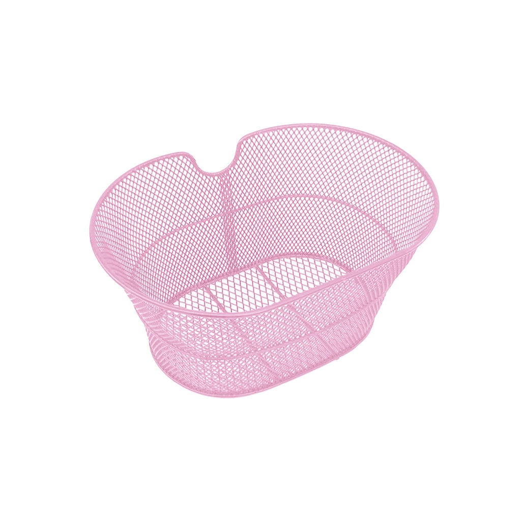 Cestino Anteriore per Bici Citybike in Metallo Antiruggine Rosa 38x30x18 cm