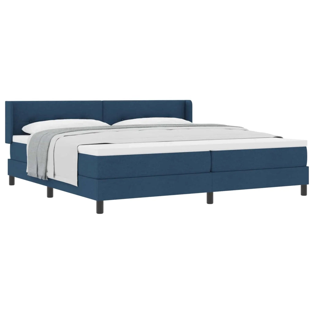 Letto a molle con testiera Blu 200 x 200 cm Tessuto 3341131