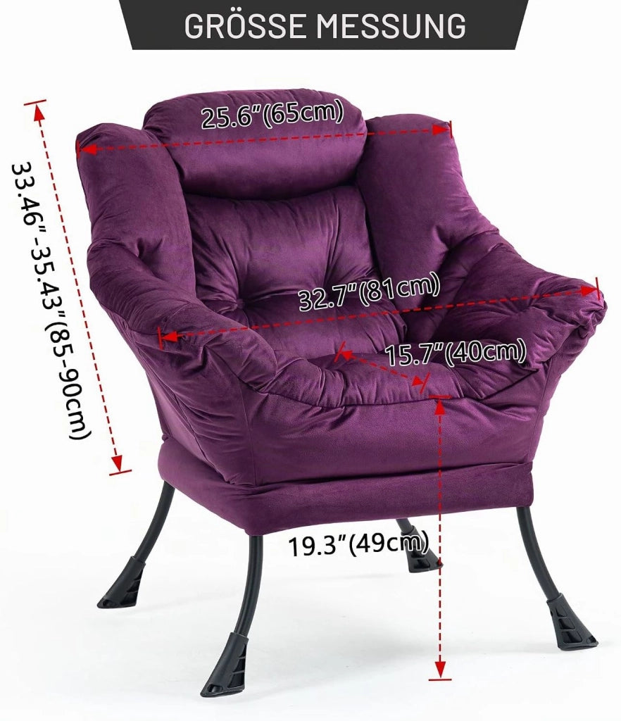 Poltrona relax con supporto per il collo in metallo grigio scuro