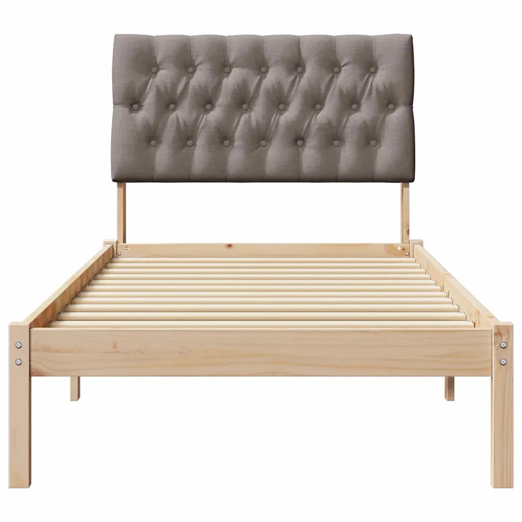 Letto con Testiera Rivestita-Struttura Letto con Testiera Marrone 90 x 190 cm 913254