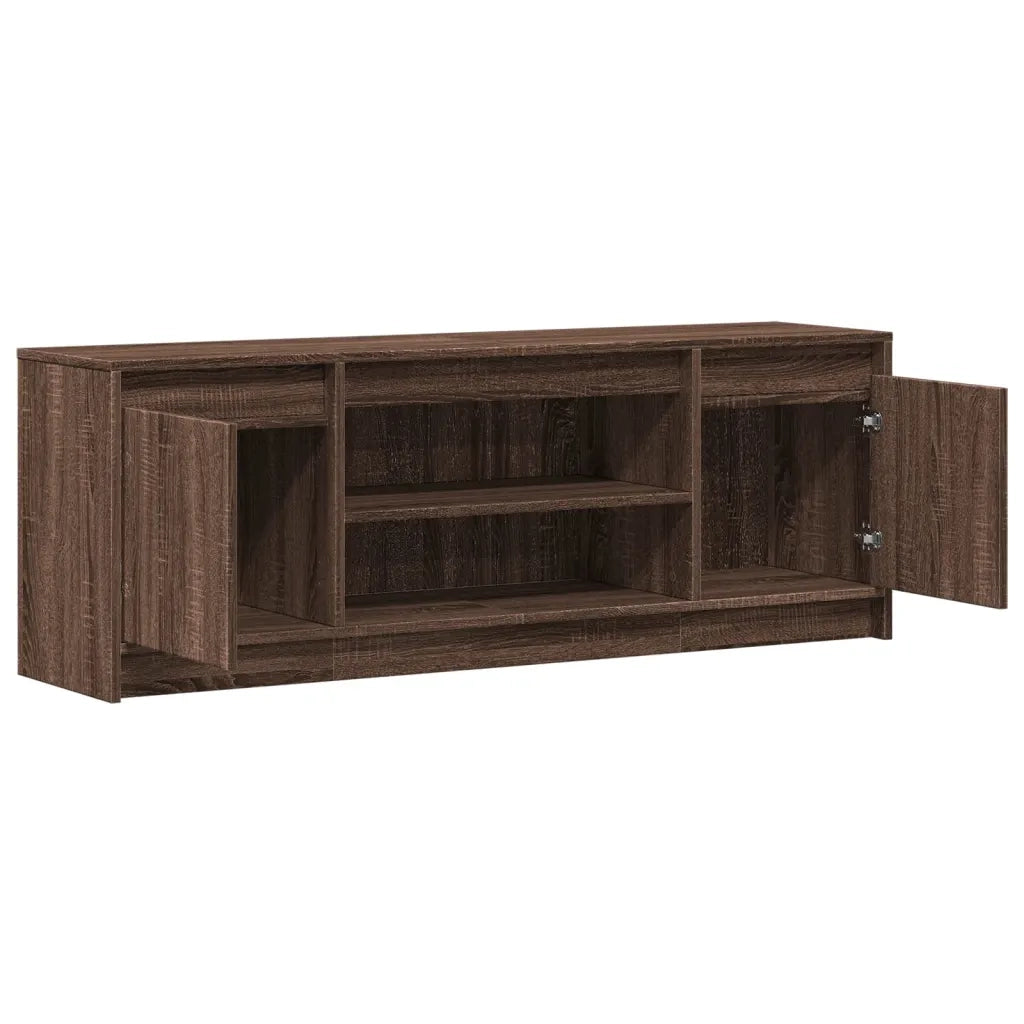 Mobile Porta TV con LED Rovere Marrone 139,5x34x50cm Truciolato