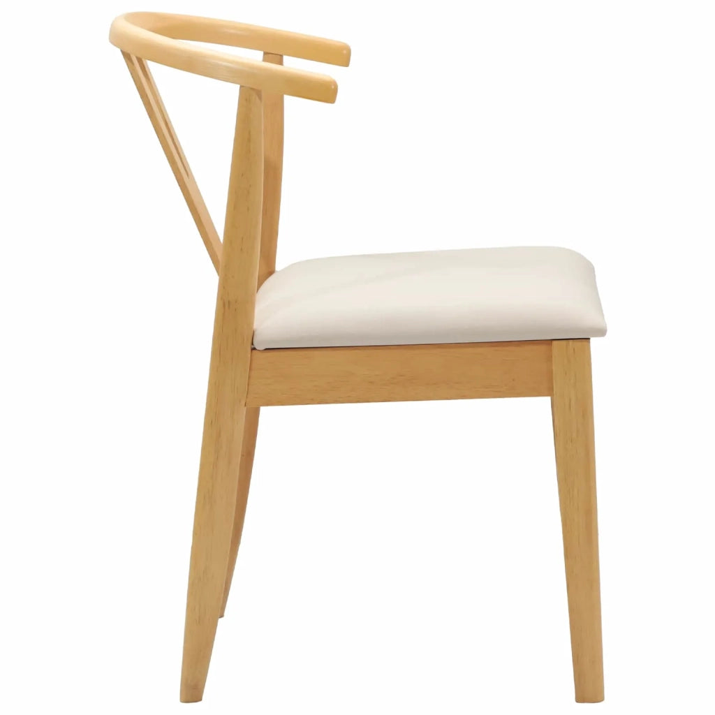 Sedia da pranzo 2 pcs Naturale e chiaro Legno di gomma solido 42020404