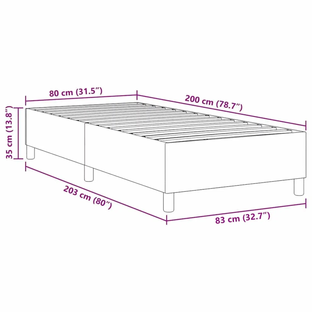 Struttura letto piattaforma-Giroletto-Rete del Letto Grigio scuro 80 x 200 cm