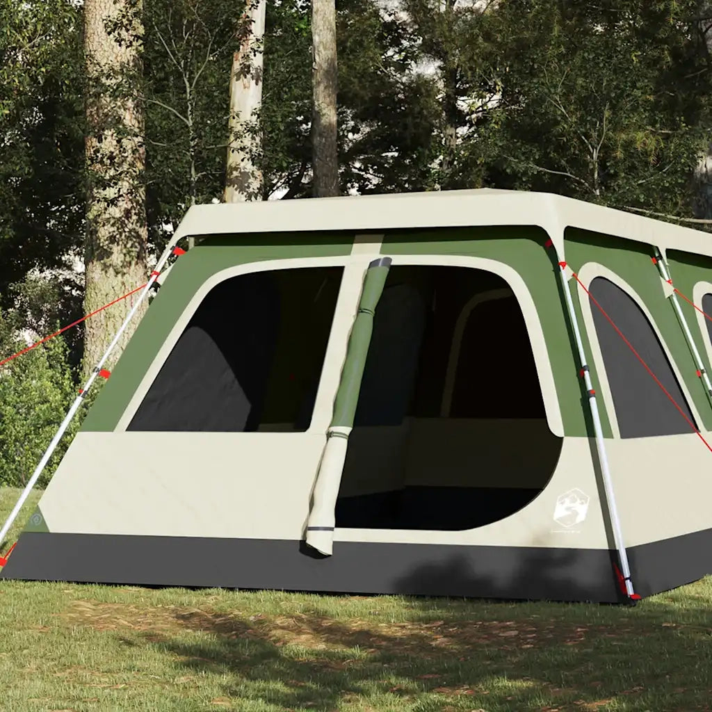 Tenda Familiare a Cupola 8 Persone-Tenda da campeggio Verde a Rilascio Rapido