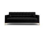 Cosmopolitan Design - Divano "Bali" 4 posti in tessuto strutturato nero 