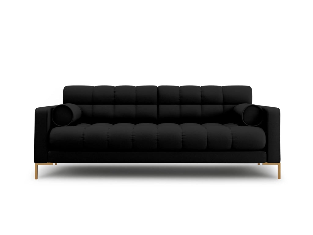 Cosmopolitan Design - Divano "Bali" 4 posti in tessuto strutturato nero 