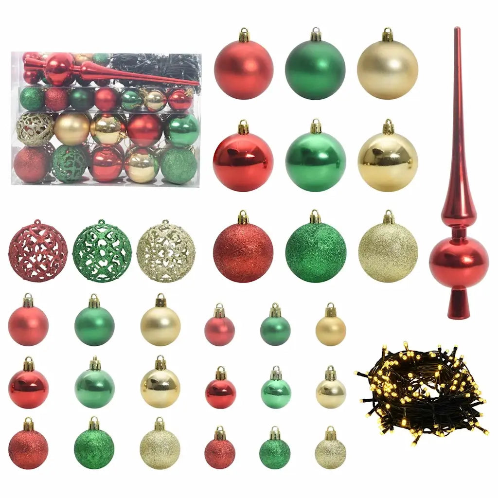 Set di Palle di Natale con 150 LED 61 pz Multicolore Plastica CFW4170566