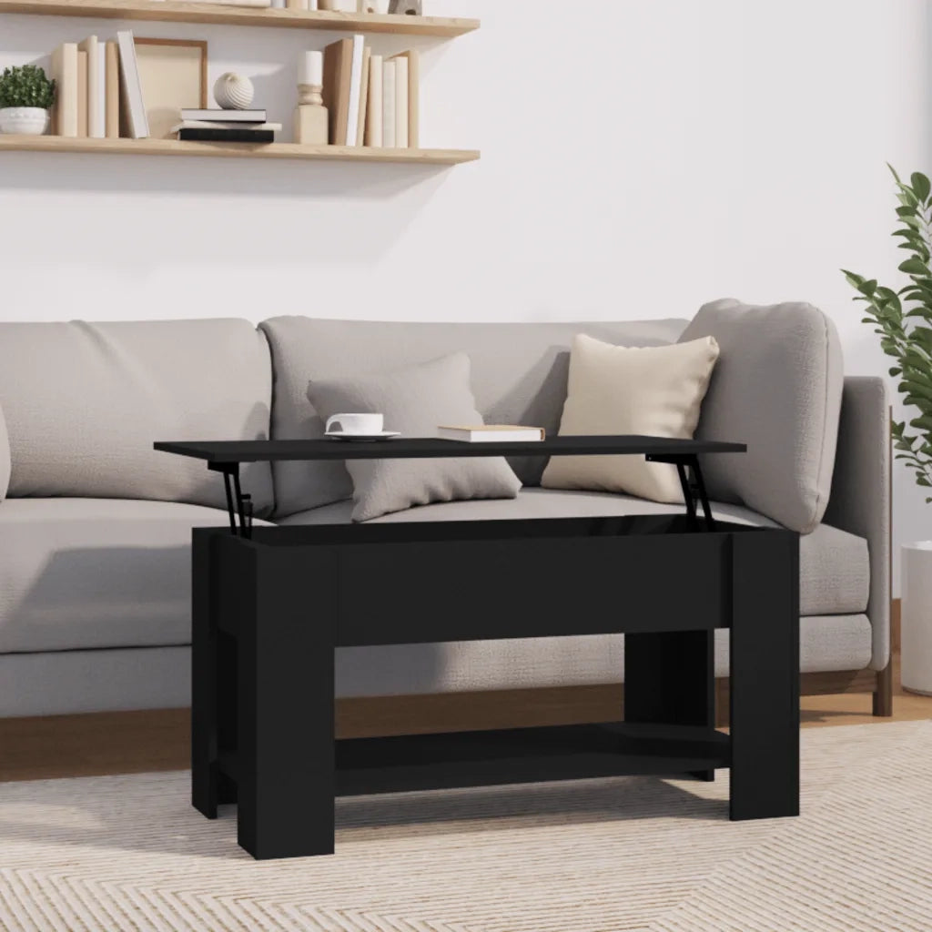 Tavolino da salotto | Tavolino da caff¨¨ | Tavolino da Soggiorno Nero 101x49x52 cm in Legno Multistrato