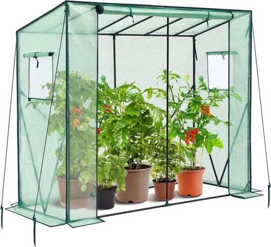 Impermeabile con Porta Roll Up Zip con Copertura PE Alta Serra Plastica per Piccoli Piante d'Inverno nel Giardino