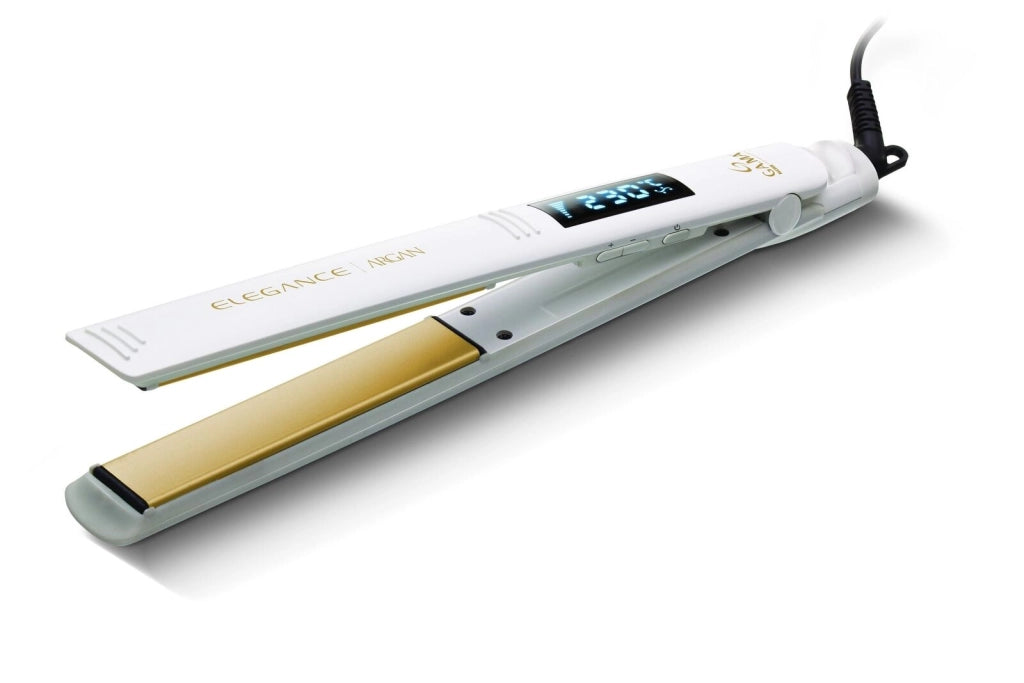 GA.MA Piastra Elegance Argan: elimina l'effetto crespo dei capelli, trafile lunghe in tormalina, liscio a lungo in poco tempo, capelli protetti, riscaldamento istantaneo, temperatura regolabile e display LCD, auto spegnimento, pulsante chiudi piastra