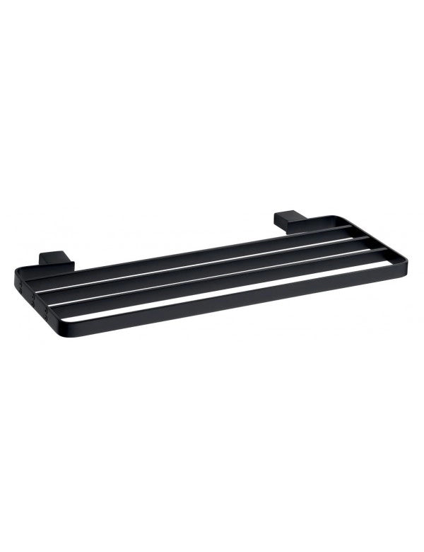 Mensola con portasciugamani in ottone nero NERO 50 x2 x20 ,5 cm