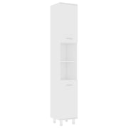 Elegante mobiletto da bagno con 6 scomparti e maniglie 30 x 30 x 179 cm in legno composito bianco 02_0047722