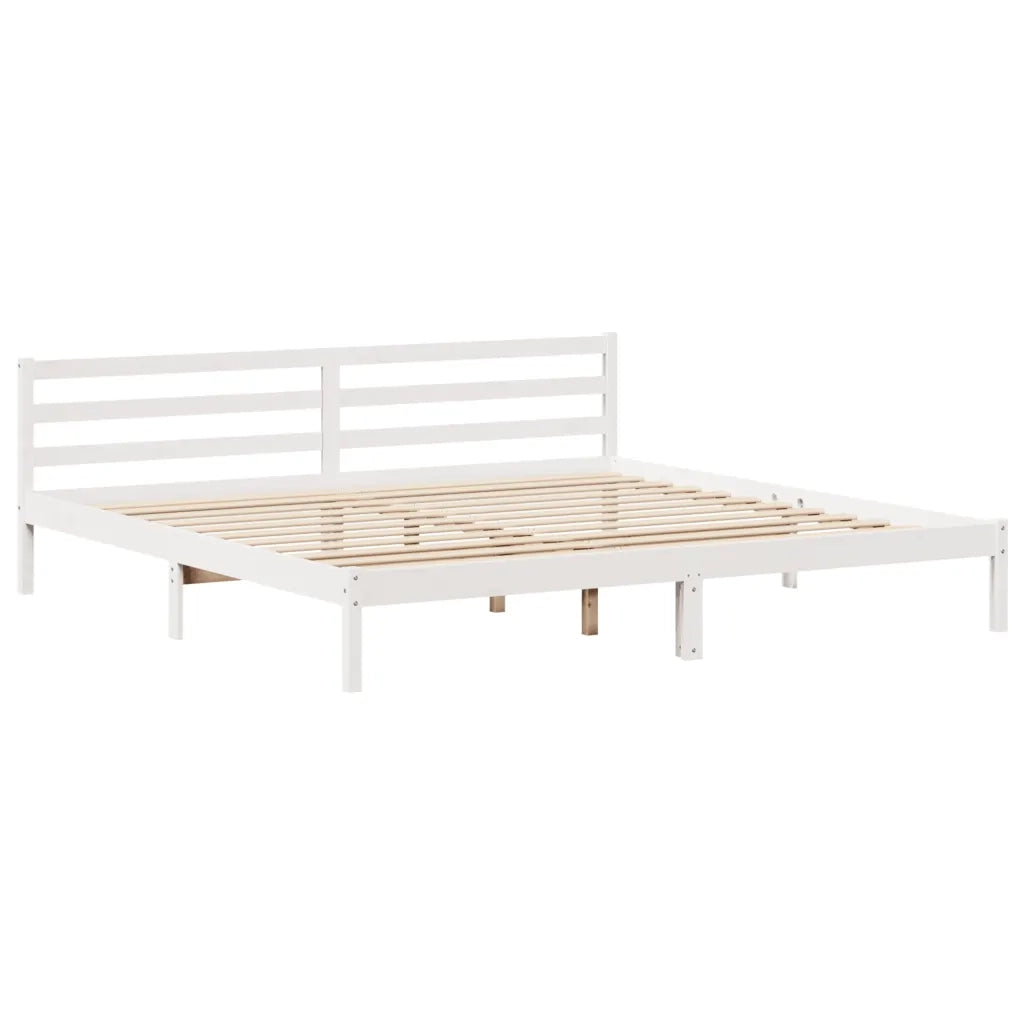 Giroletto con Testiera senza Materasso-Struttura Letto Bianco 200x200 cm 620438