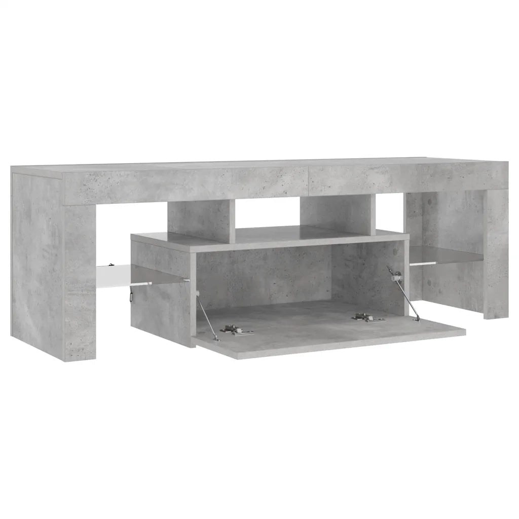 Mobile TV | Armadietto TV | Mobile Porta TV con Luci LED Grigio Cemento 120x35x40 cm