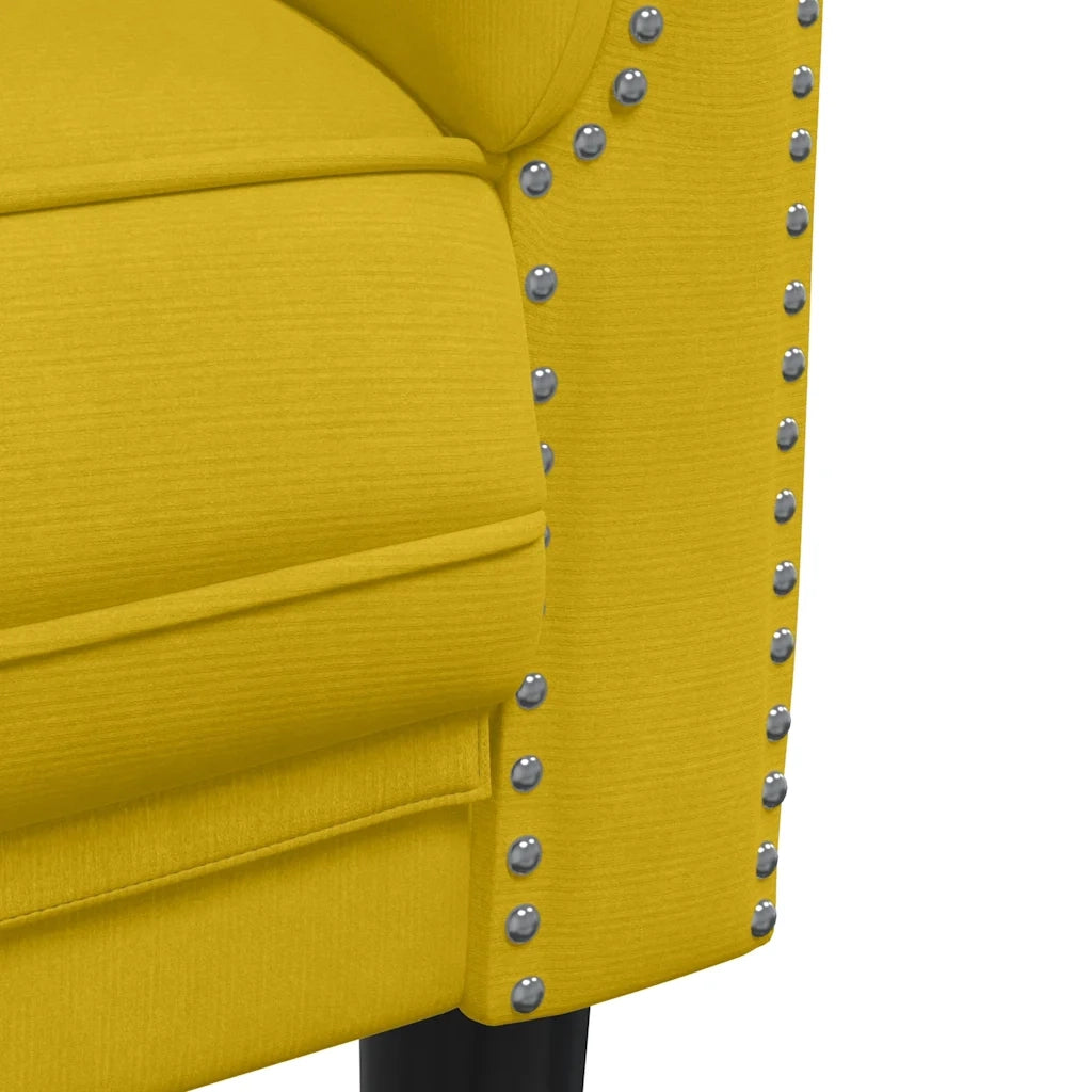 Divano | Divano da soggiorno | Sofa a 2 Posti Giallo in Velluto