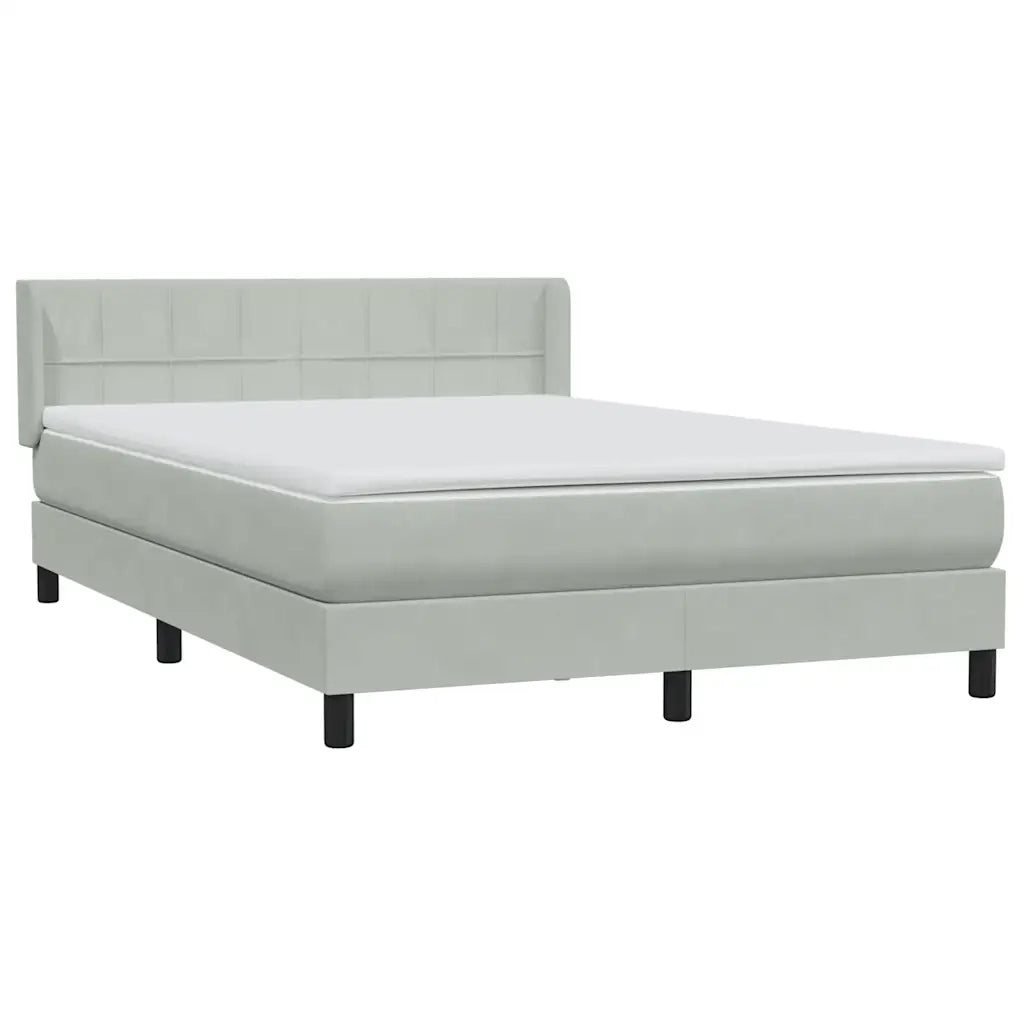 Giroletto a Molle con Materasso Grigio Chiaro 160x220cm Velluto 3318159