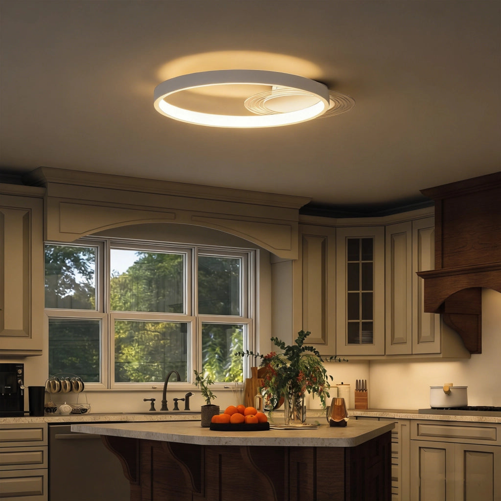 Lampada da soffitto a due anelli ¨C Minimal ¨C Bianco 50x40x7.4 cm