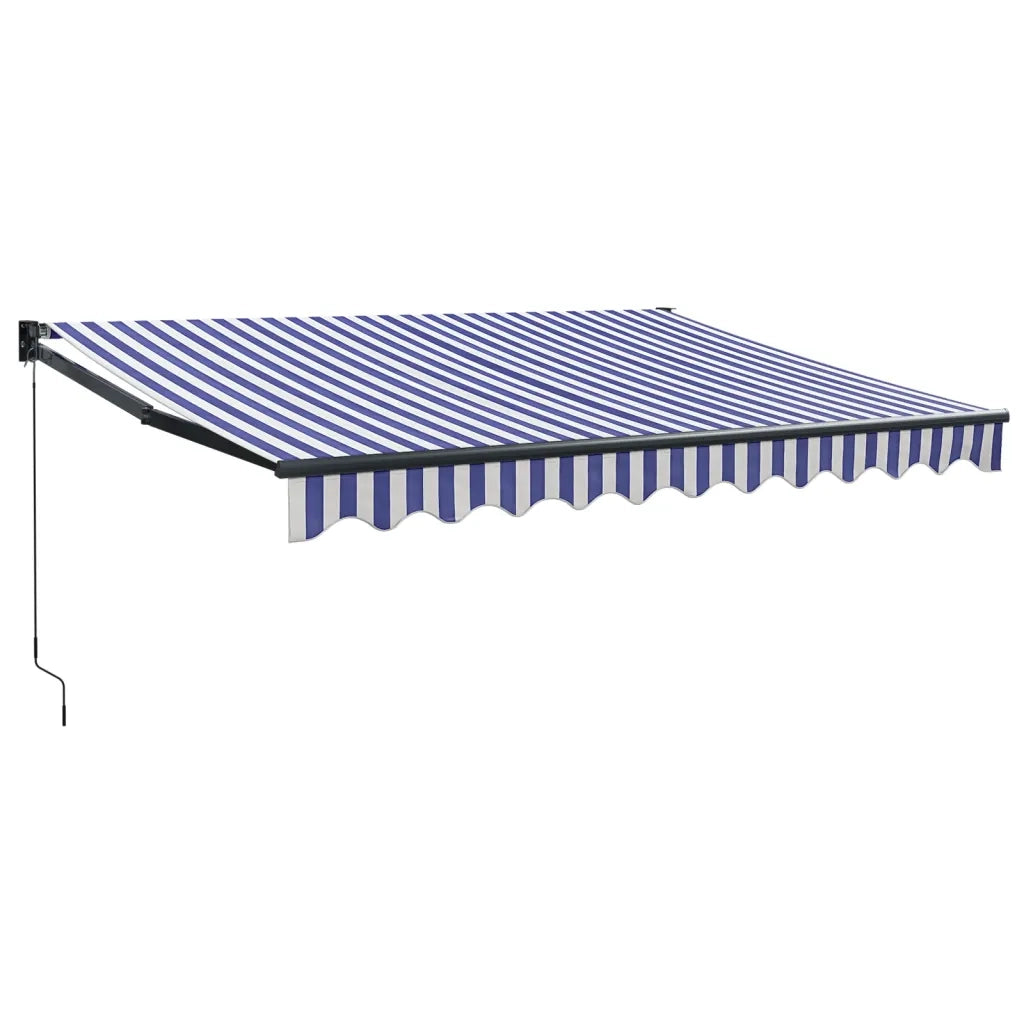 Tenda Sole Retrattile Blu e Bianca 3,5x2,5m Tessuto e Alluminio 3154447