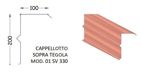Gronda alluminio pat.rame scossa line cap.sop.teg sv330 m4