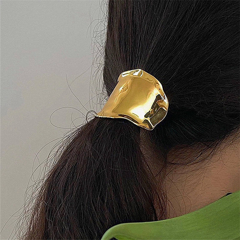 Fermaglio per capelli di nicchia in stile retr¨°, di alta qualit¨¤, in bronzo fuso resistente, dal design francese, con texture e rilievi.