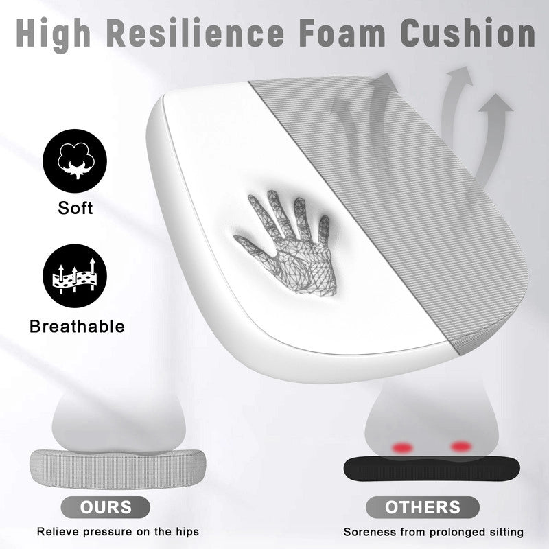 Sedia da ufficio ergonomica HAMLODY - con rotelle - Schienale regolabile con supporto lombare - Altezza regolabile - Grigio
