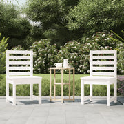 Sedie da Giardino 2pz Bianche 50x48x91,5 Legno Massello di Pino 824026