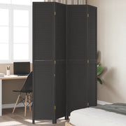 Divisorio Ambienti | Divider per stanze | Paravento 4 Pannelli Nero Legno Massello di Paulownia