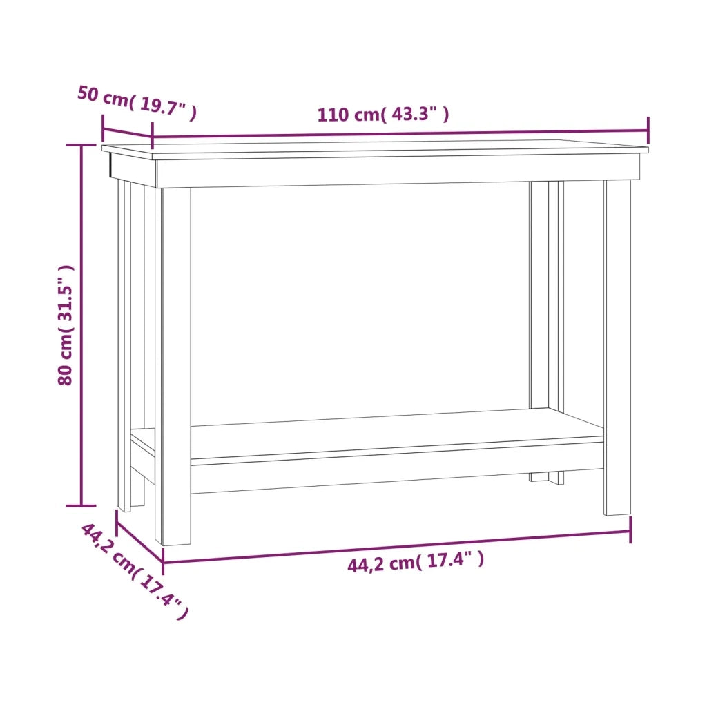 Banco da Lavoro Bianco 110x50x80 cm in Legno Massello di Pino 822502