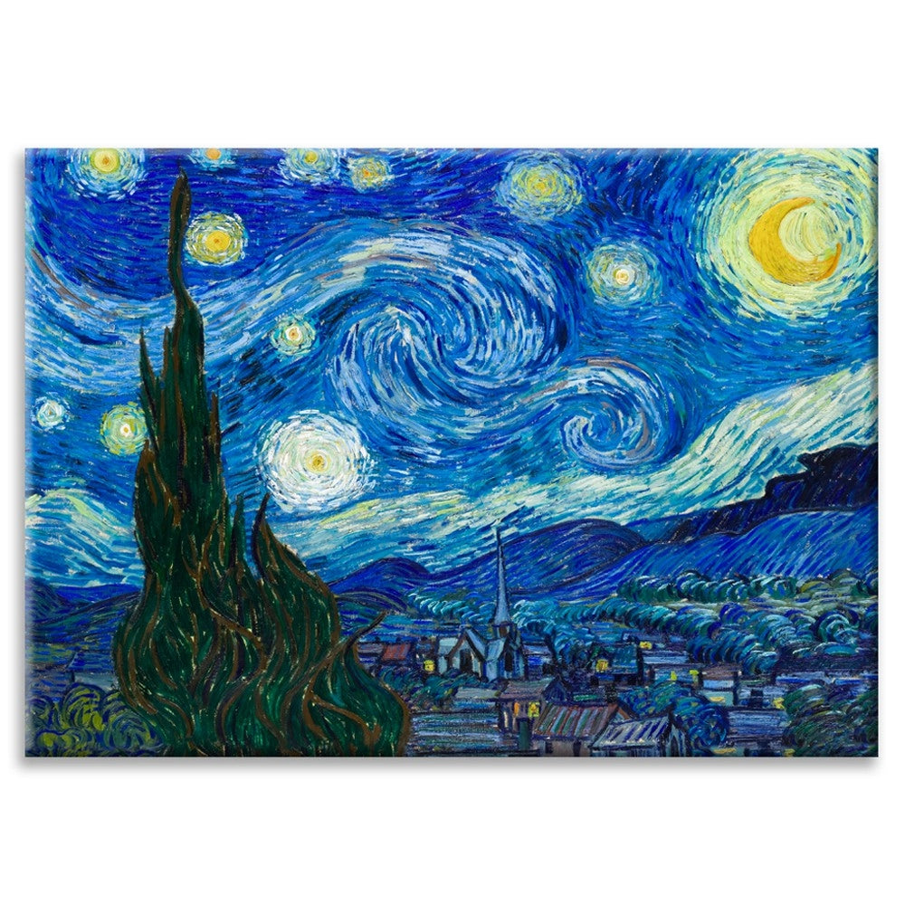 Vincent Van Gogh- Notte Stellata - Quadro Canvas su telaio in legno Misura: 140x100 cm